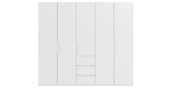 DREHTÜRENSCHRANK 251/223/61 cm,  in Weiß, 5-türig  - Weiß, Basics, Holzwerkstoff/Metall (251/223/61cm) - Novel
