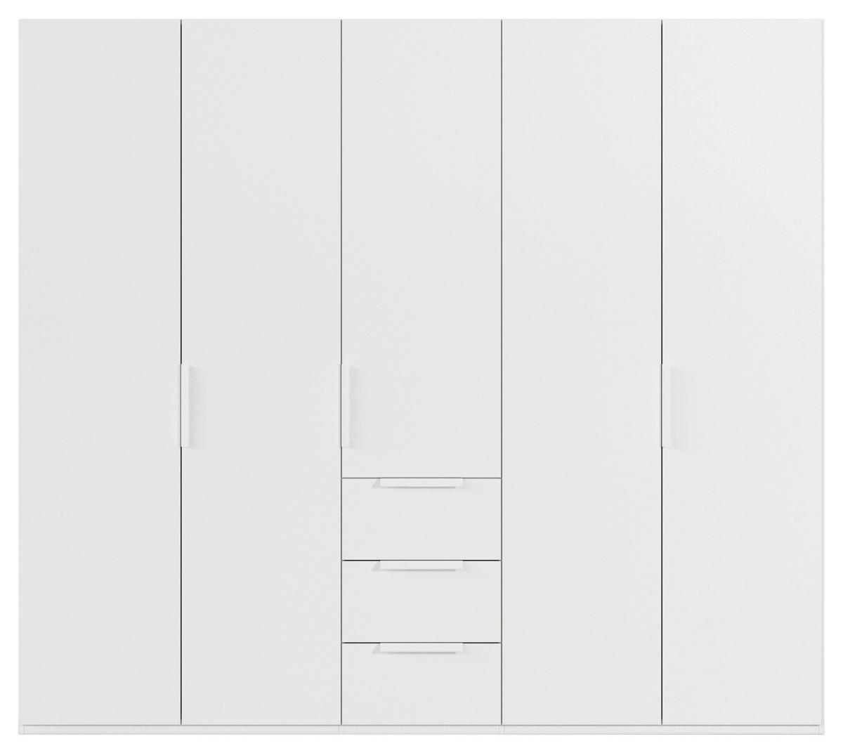 DREHTÜRENSCHRANK 251/235/61 cm,  in Weiß, 5-türig  - Weiß, Basics, Holzwerkstoff/Metall (251/235/61cm) - Novel