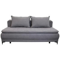 SCHLAFSOFA MOLISS in Flachgewebe Grau  - Schwarz/Grau, Basics, Textil/Metall (202/98/78cm) - Livetastic