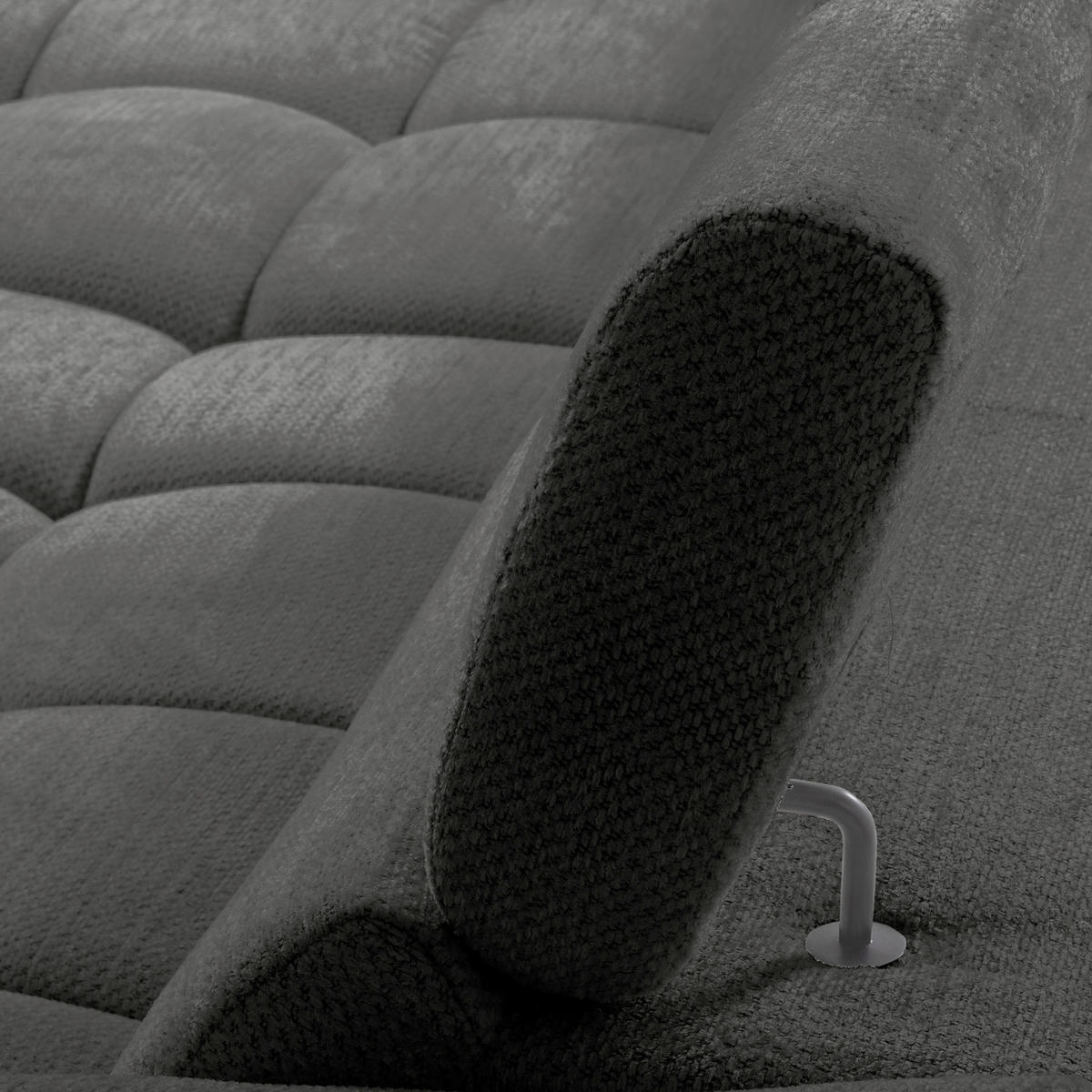 ECKSOFA  Webstoff Schwarz  - Schwarz, Design, Kunststoff/Textil (177/274cm) - Livetastic