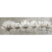 ÖLGEMÄLDE Blumen 150/50 cm  - Weiß, LIFESTYLE, Holz/Textil (150/50cm) - Monee