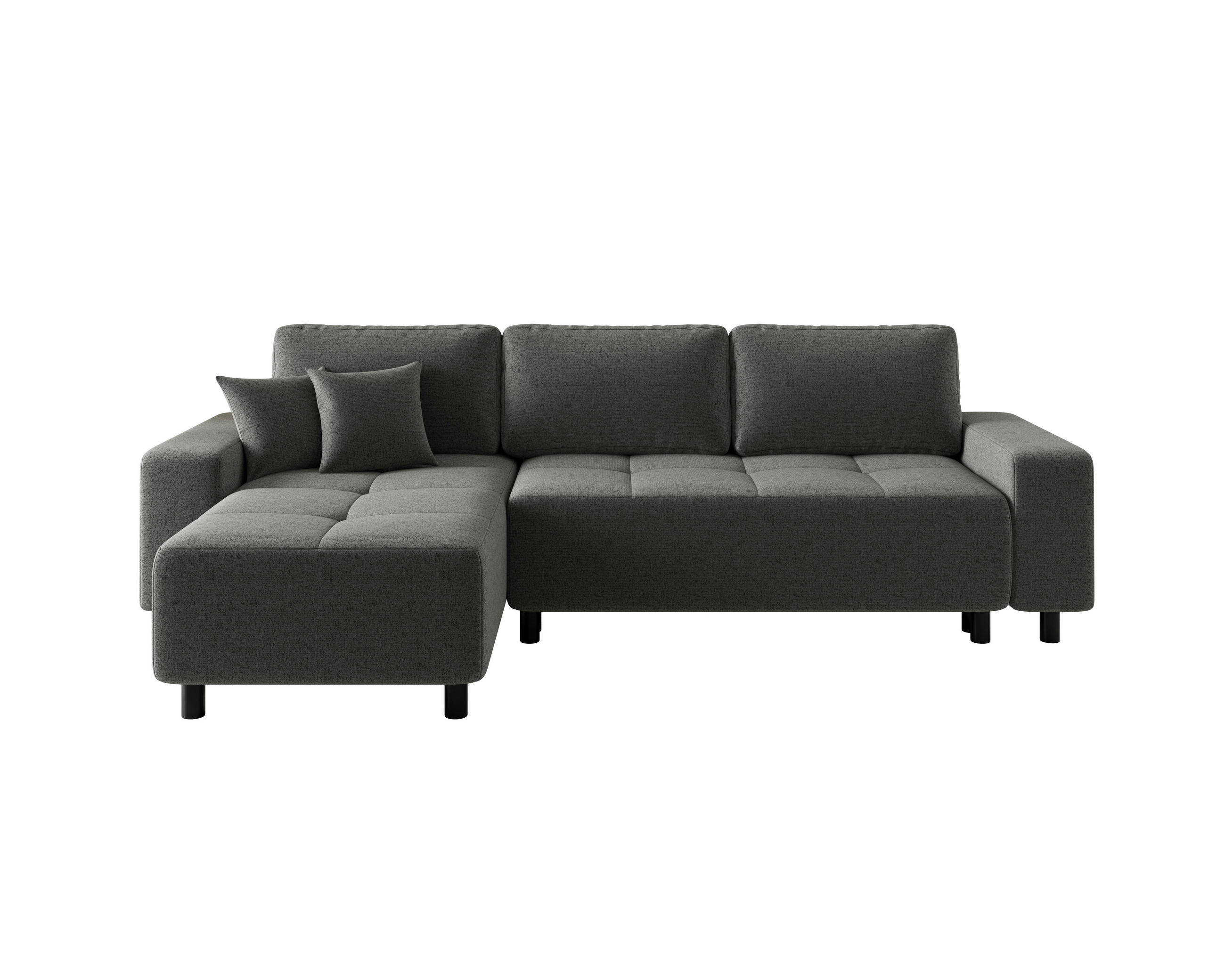 ECKSOFA  in Jacquard Dunkelgrau  - Dunkelgrau/Schwarz, MODERN, Kunststoff/Textil (144/246cm) - Carryhome