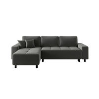 ECKSOFA  in Jacquard Dunkelgrau  - Dunkelgrau/Schwarz, MODERN, Kunststoff/Textil (144/246cm) - Carryhome