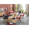 SITZBANK in Metall, Textil Rot, Schwarz  - Rot/Schwarz, Design, Textil/Metall (195/87/65cm) - Dieter Knoll