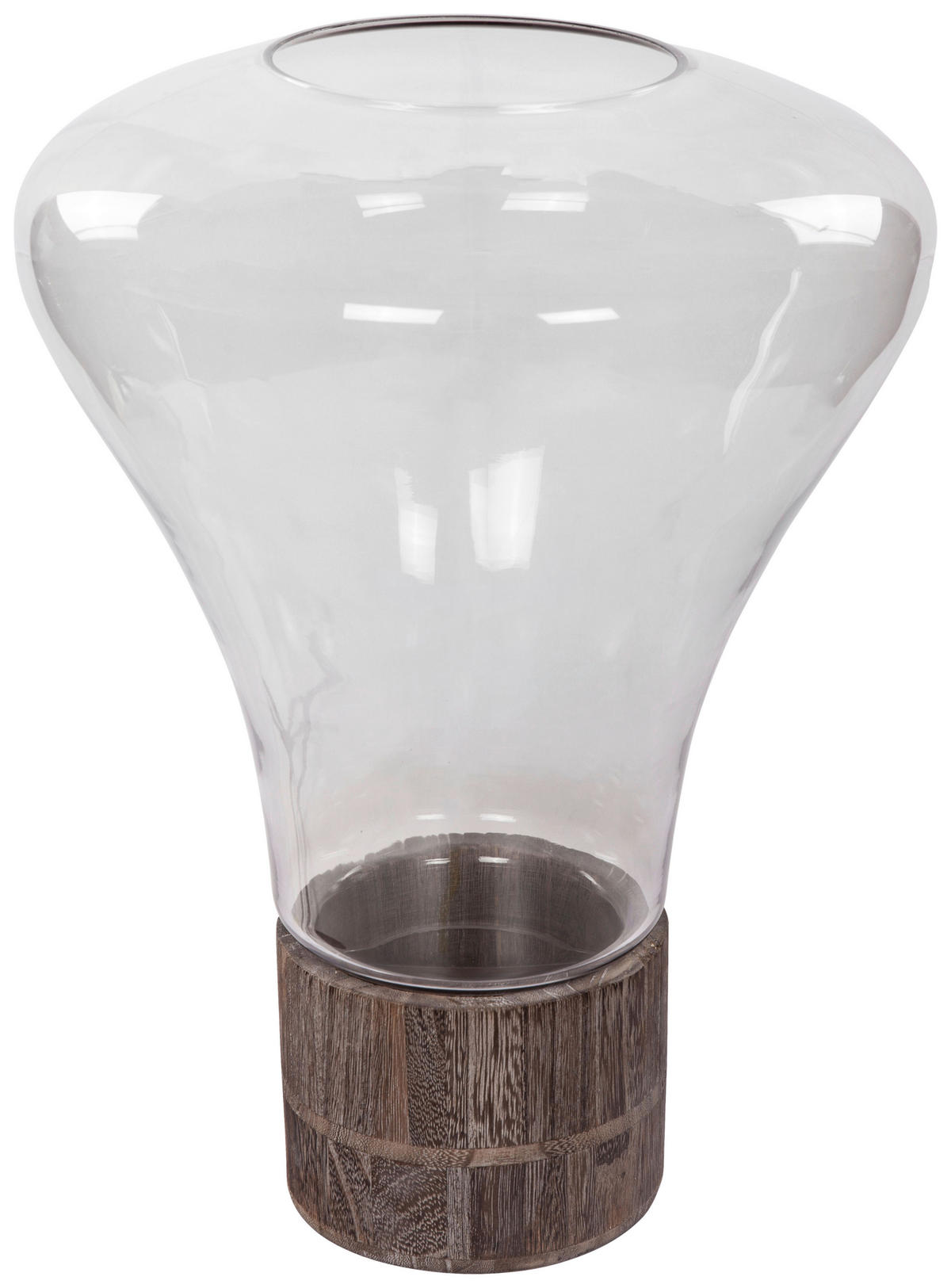 WINDLICHT Grau 31/38 cm  - Grau, LIFESTYLE, Glas/Holzwerkstoff (31/38cm) - Kayoom