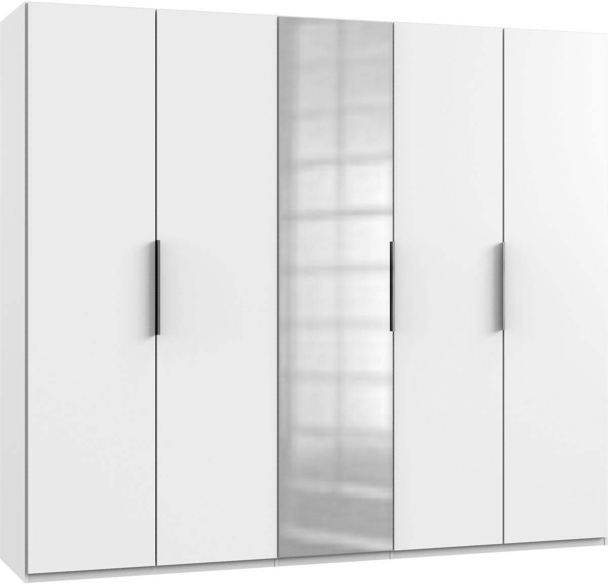 DREHTÜRENSCHRANK in Weiss  - Chromfarben/Weiss, Modern, Holzwerkstoff (250/216/58cm) - MID.YOU