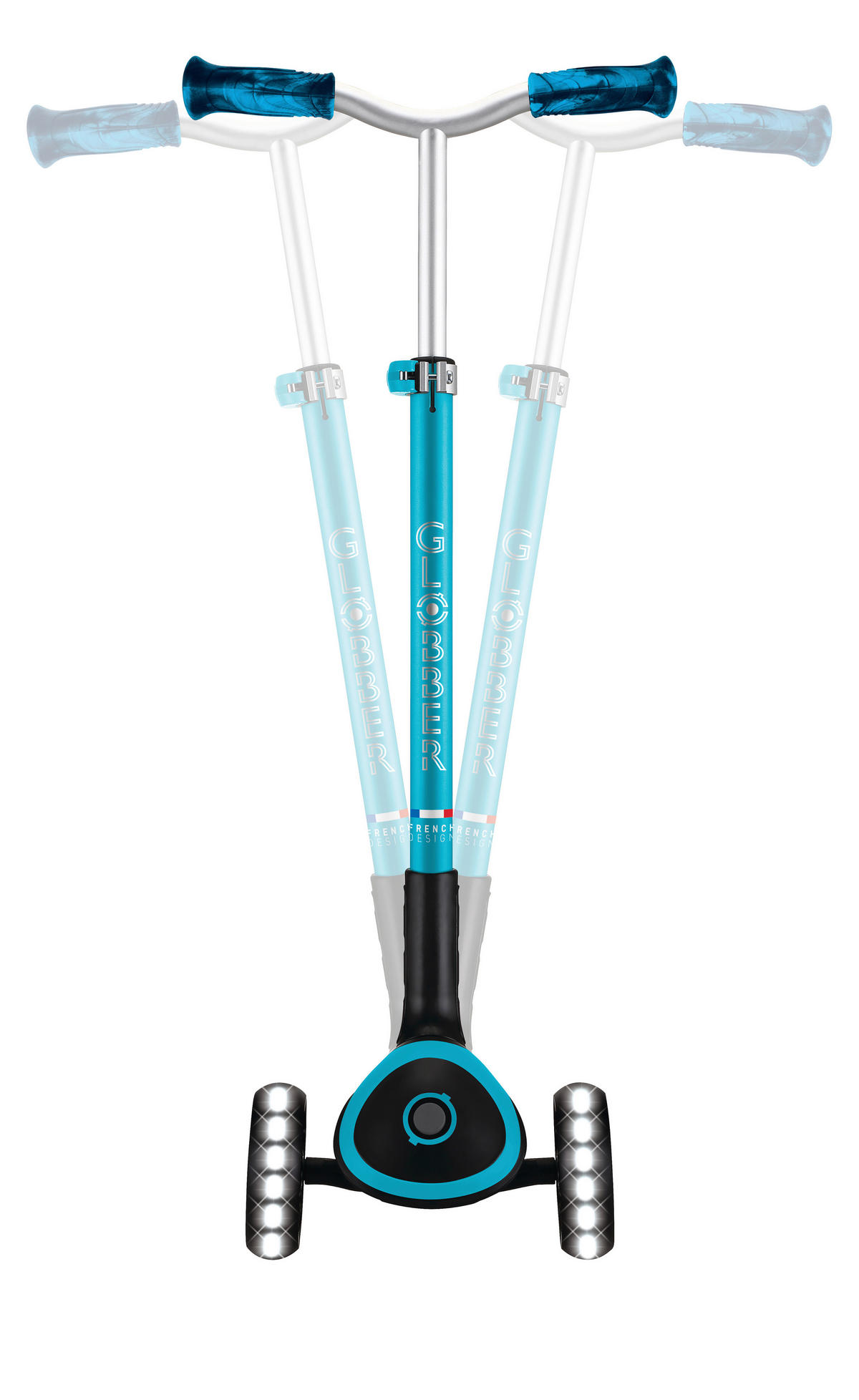 KINDERSCOOTER ACE LIGHTS  - Blau, Basics, Kunststoff (61/37/94,5cm) - GLOBBER