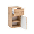 UNTERSCHRANK 40/79/35 cm - Eiche Wotan/Silberfarben, Natur, Holzwerkstoff/Kunststoff (40/79/35cm) - Xora