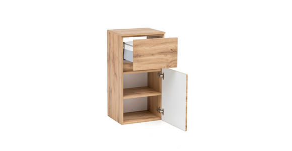 UNTERSCHRANK 40/79/35 cm - Eiche Wotan/Silberfarben, Natur, Holzwerkstoff/Kunststoff (40/79/35cm) - Xora