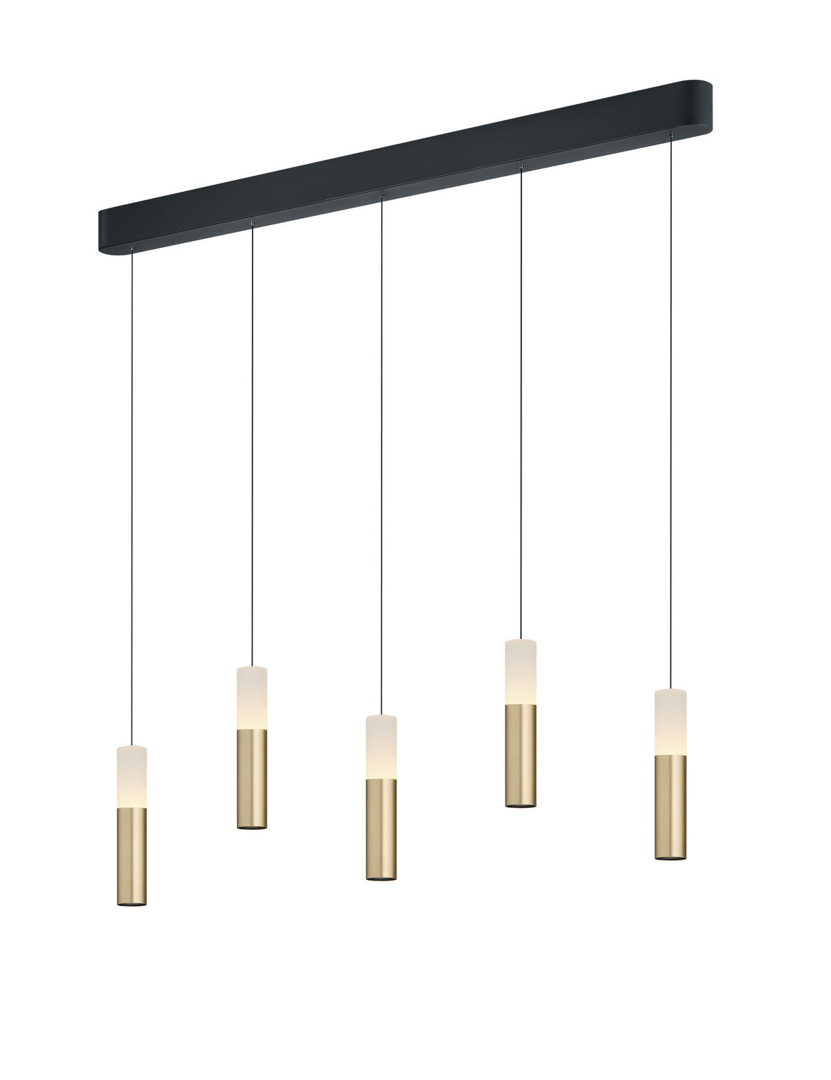 LED-PENDELLEUCHTE Lidos 130/6,5/210 cm  - Goldfarben/Schwarz, Design, Glas/Metall (130/6,5/210cm) - Helestra