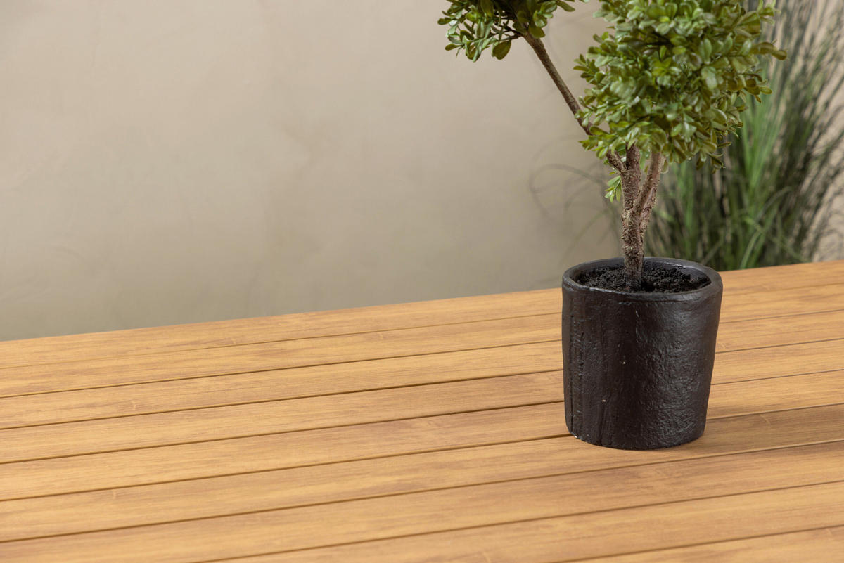 GARTENTISCH 205/90/74 cm Metall, Kunststoff rechteckig  - Beige, MODERN, Kunststoff/Metall (205/90/74cm) - Gardenson