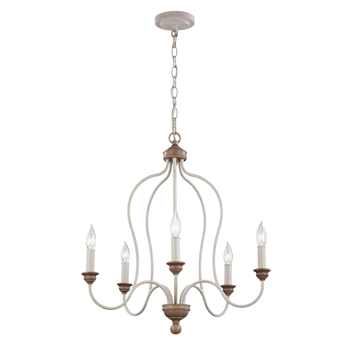 TAKKRONA Hartsville 56.8/77.5 cm  - beige/ljusbrun, Romantik / Lanthus, metall (56.8/77.5cm) - Elstead Lighting