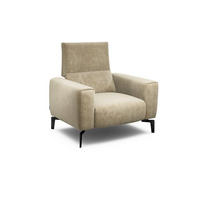 SESSEL Samt Sandfarben    - Sandfarben/Schwarz, Design, Textil/Metall (110/85/86-94cm) - SENSOO