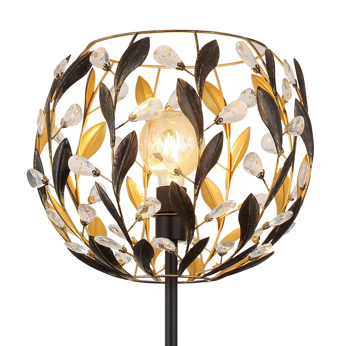 STEHLEUCHTE - Klar/Goldfarben, Basics, Kunststoff/Metall (40/157cm) - Globo