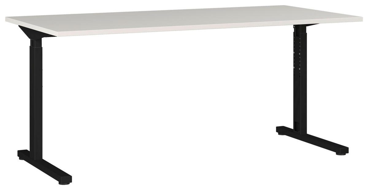 SCHREIBTISCH höhenverstellbar  - Schwarz/Grau, MODERN, Holzwerkstoff/Metall (180/80/70cm) - Germania