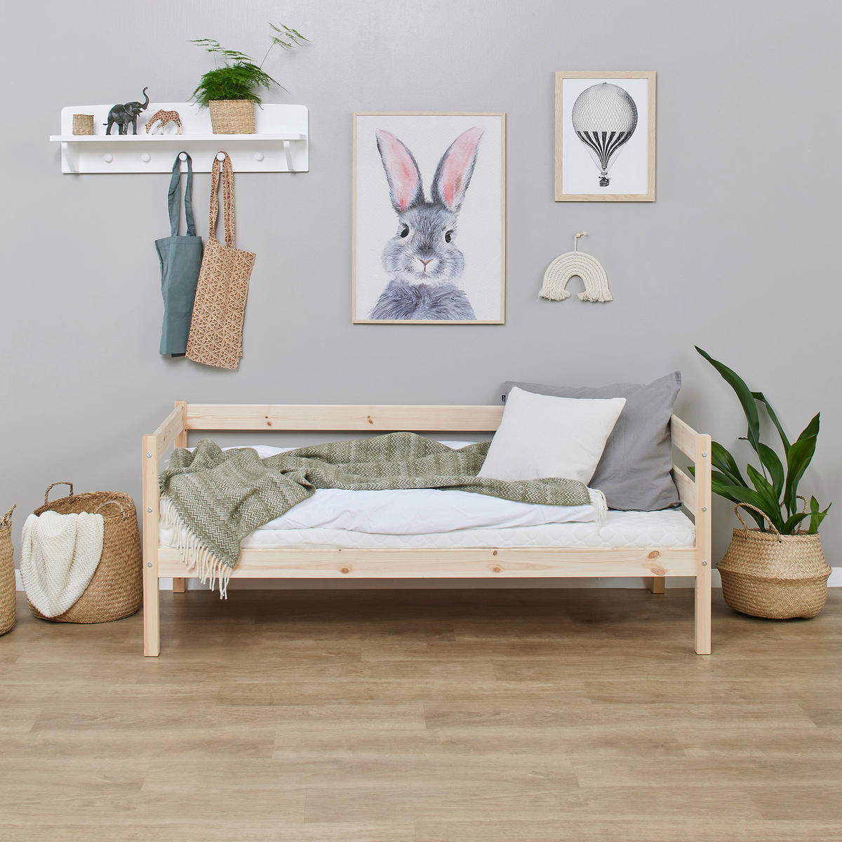KINDER-/JUNIORBETT 70/160 cm  in Naturfarben  - Naturfarben/Kieferfarben, MODERN, Holz (70/160cm) - MID.YOU