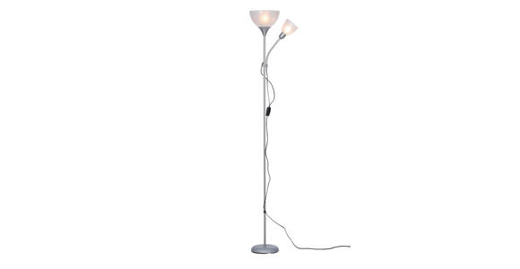STEHLEUCHTE 42/21/180 cm    - Silberfarben/Weiß, Basics, Kunststoff/Metall (42/21/180cm) - Boxxx