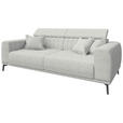 3-SITZER-SOFA  in Webstoff Naturfarben  - Schwarz/Naturfarben, KONVENTIONELL, Textil/Metall (240/80/113cm) - Carryhome
