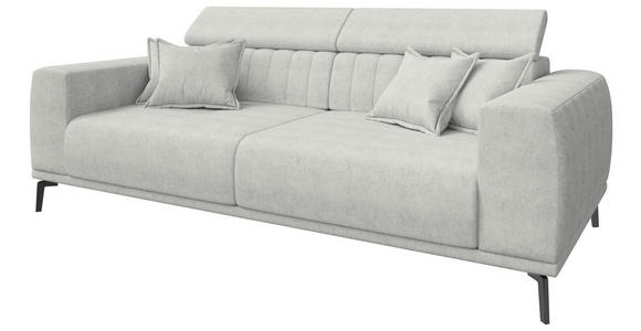 3-SITZER-SOFA  in Webstoff Naturfarben  - Schwarz/Naturfarben, KONVENTIONELL, Textil/Metall (240/80/113cm) - Carryhome