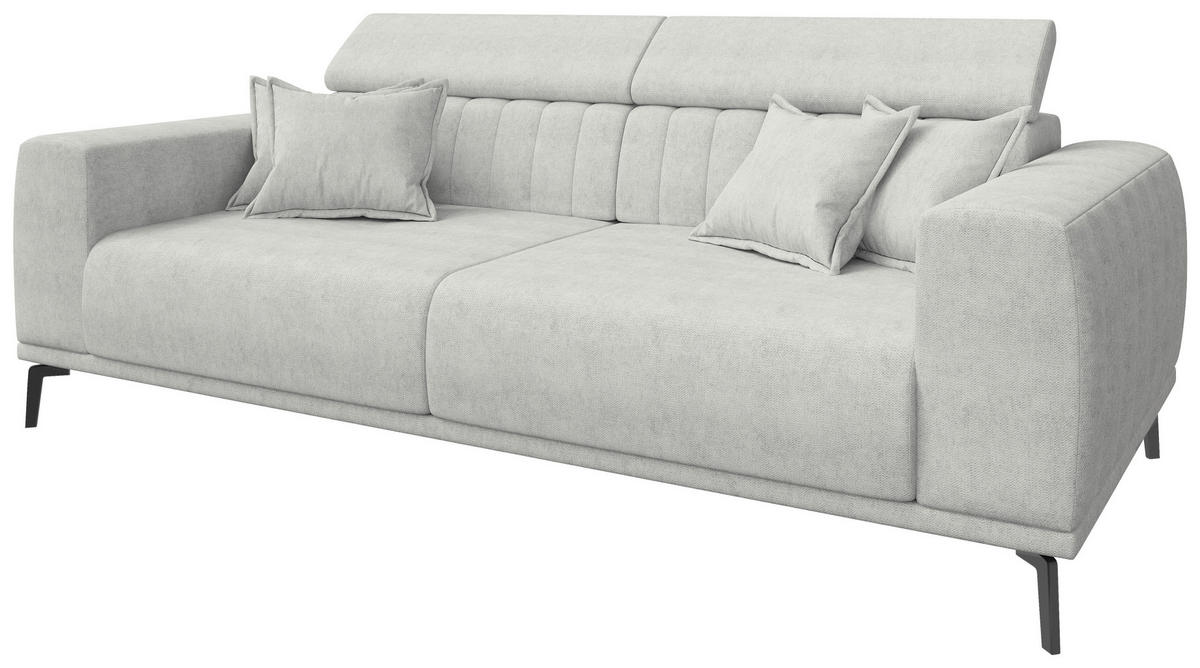 3-SITZER-SOFA Webstoff Naturfarben  - Schwarz/Naturfarben, KONVENTIONELL, Textil/Metall (240/80/110cm) - Carryhome