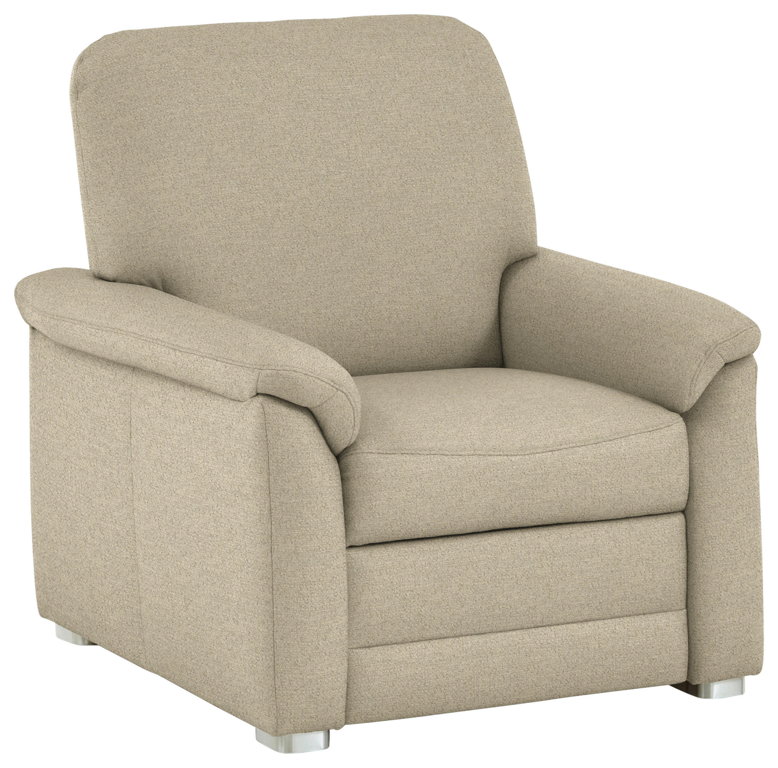 SESSEL Chenille Sandfarben  - Sandfarben/Alufarben, Konventionell, Textil/Metall (88/96/89cm) - Beldomo Comfort
