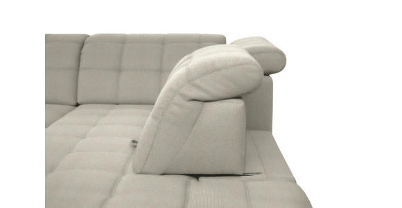 ECKSOFA in Webstoff Ecru 216/297 cm - Ecru/Schwarz, Design, Holz/Textil (216/297cm) - Xora