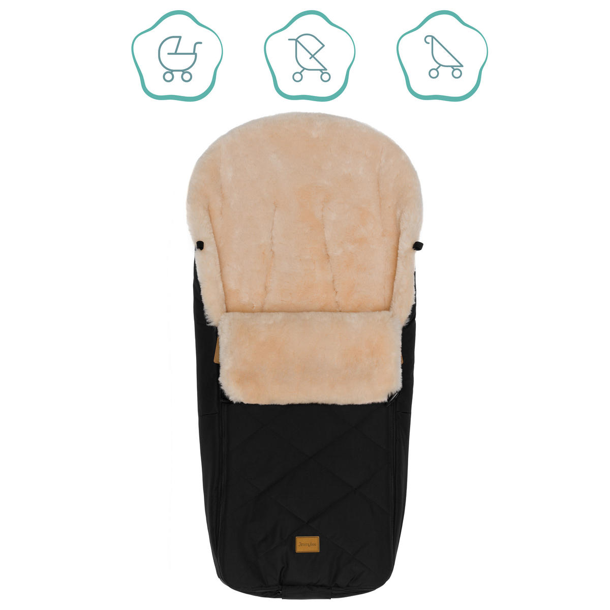 BUGGY-FUSSSACK Vegan  - Schwarz, Trend, Kunststoff/Textil (50/100cm) - Jimmylee