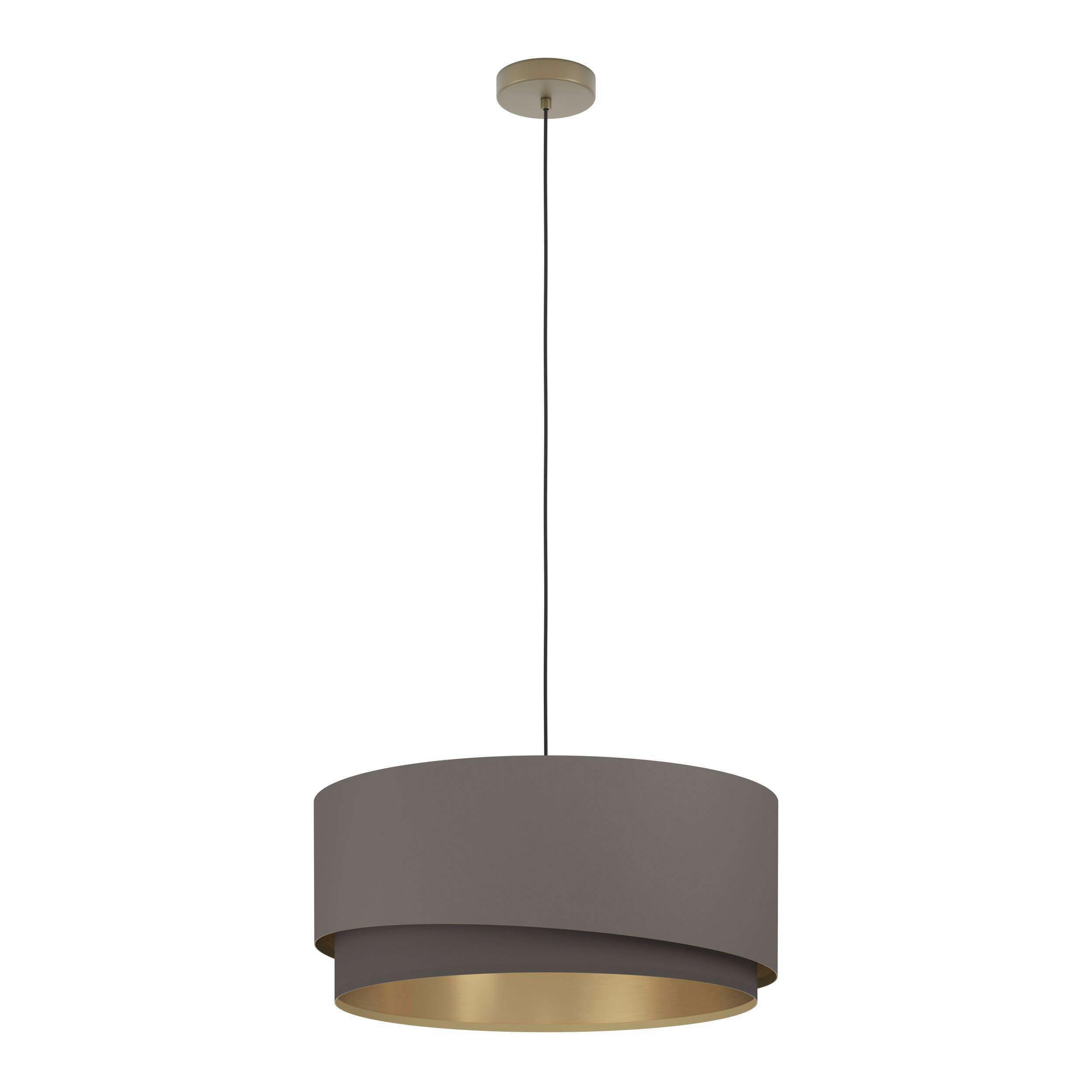 HÄNGLAMPA 56/150 cm  - brun/cappuccino, Basics, metall/textil (56/150cm) - Eglo