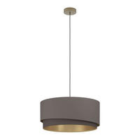 HÄNGLAMPA 56/150 cm  - brun/cappuccino, Basics, metall/textil (56/150cm) - Eglo