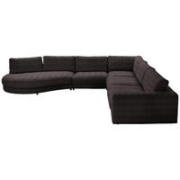 ECKSOFA in Chenille, Cord Anthrazit  - Anthrazit/Schwarz, Design, Kunststoff/Textil (425/365cm) - Lomoco