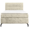 BOXSPRINGBETT 140/200 cm  in Champagner  - Champagner/Schwarz, Design, Textil/Metall (140/200cm) - Esposa