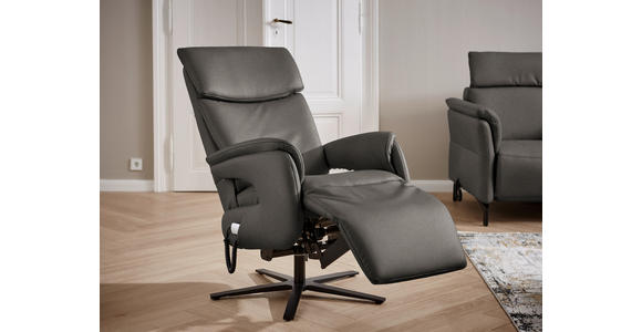 RELAXSESSEL in Textil Schieferfarben - Schieferfarben/Schwarz, Design, Textil/Metall (70/117/85cm) - Dieter Knoll