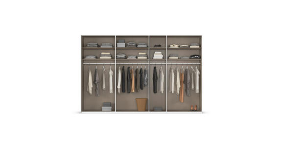 DREHTÜRENSCHRANK 350/235/61 cm,  in Graphitfarben, 7-türig  - Graphitfarben, Basics, Glas/Holzwerkstoff (350/235/61cm) - Novel