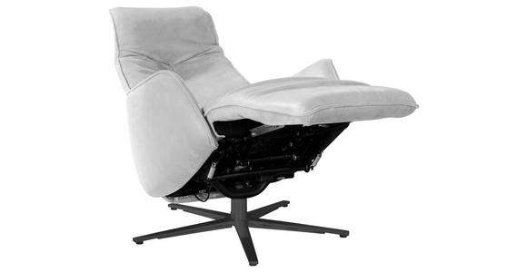 RELAXSESSEL in Leder Hellgrau  - Anthrazit/Hellgrau, Design, Leder/Metall (71/114/84cm) - Ambiente