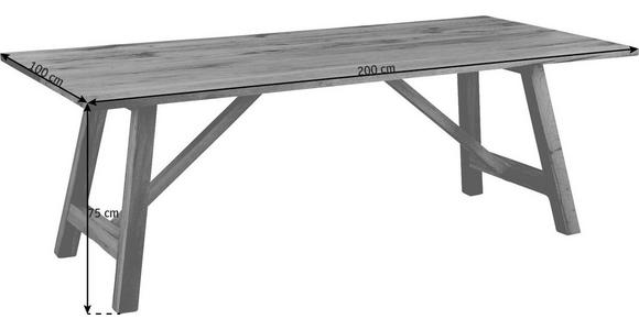 ESSTISCH in Holz 200/100/75 cm - Eichefarben, Design, Holz (200/100/75cm) - Valnatura
