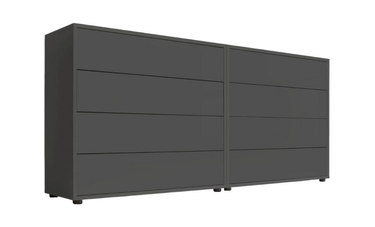 ŠIROKÁ KOMODA, antracitová, 158/73/33 cm - černá/antracitová, Moderní, kompozitní dřevo/plast (158/73/33cm) - MID.YOU
