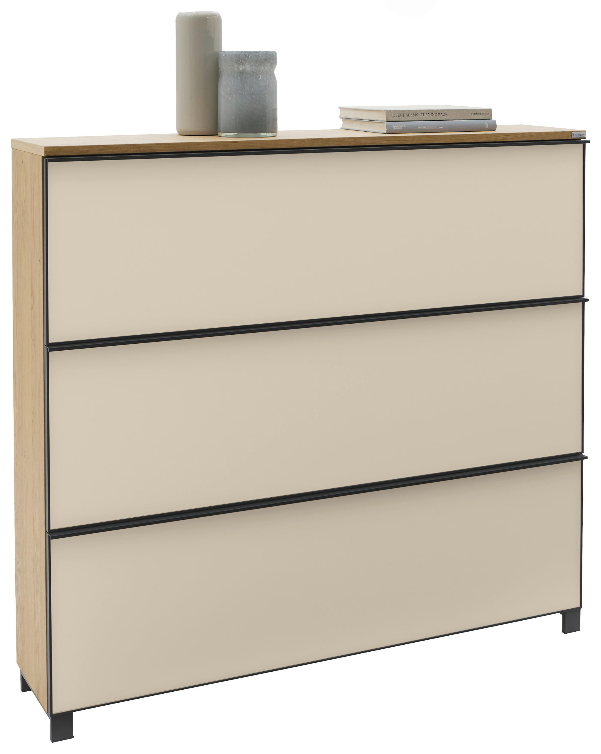 Dieter Knoll Schuhkipper Anthrazit, Eiche, Sahara 140x126x31 cm