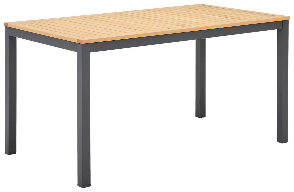 MASĂ PENTRU GRĂDINĂ 148/85/75 cm   - antracit/culoare natur, Modern, lemn/metal (148/85/75cm) - Ambia Garden