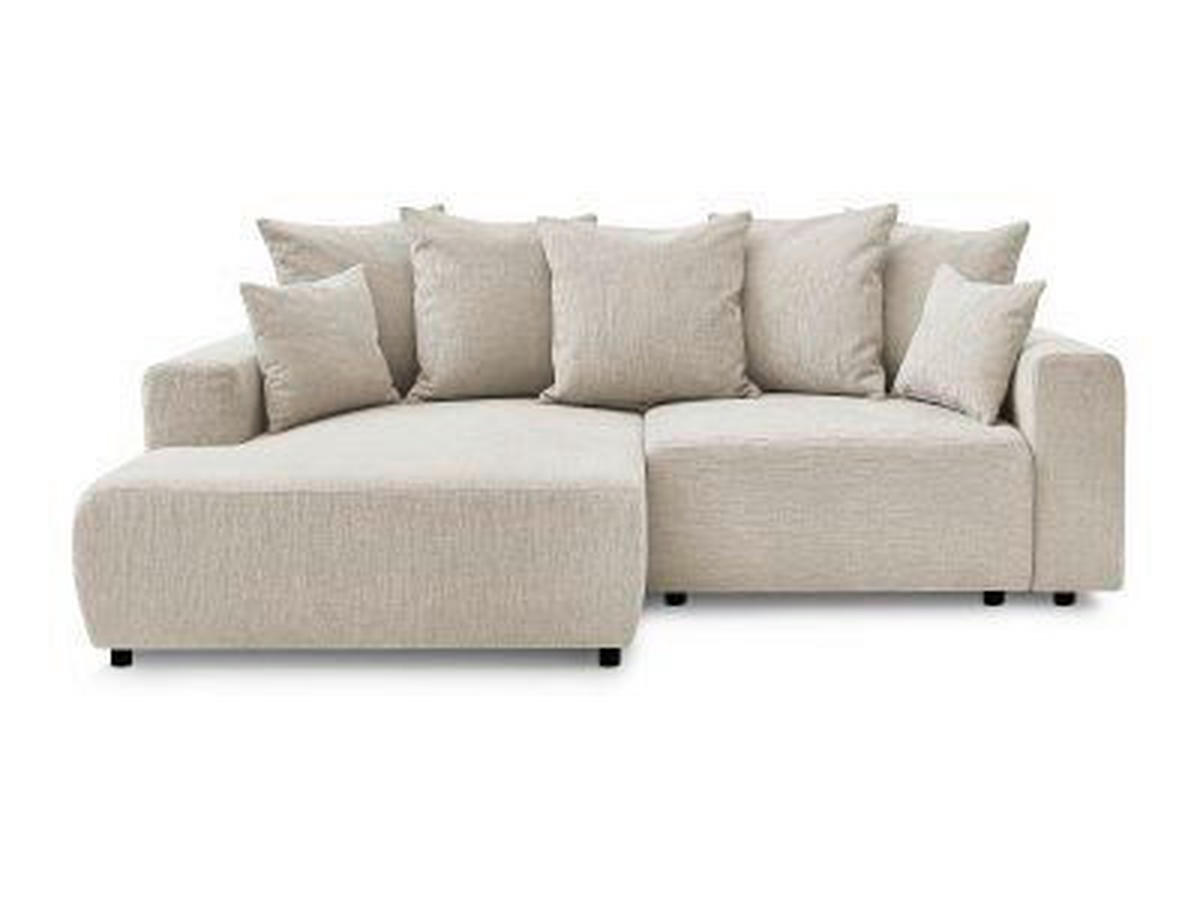 ECKSOFA Ottomane links  ATILLA Beige Struktur  - Beige/Schwarz, MODERN, Kunststoff/Textil (149/244cm)