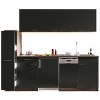 KÜCHENBLOCK Oliver 225 cm  in Grau  - Eichefarben/Alufarben, Basics, Holzwerkstoff/Kunststoff (225cm) - Respekta