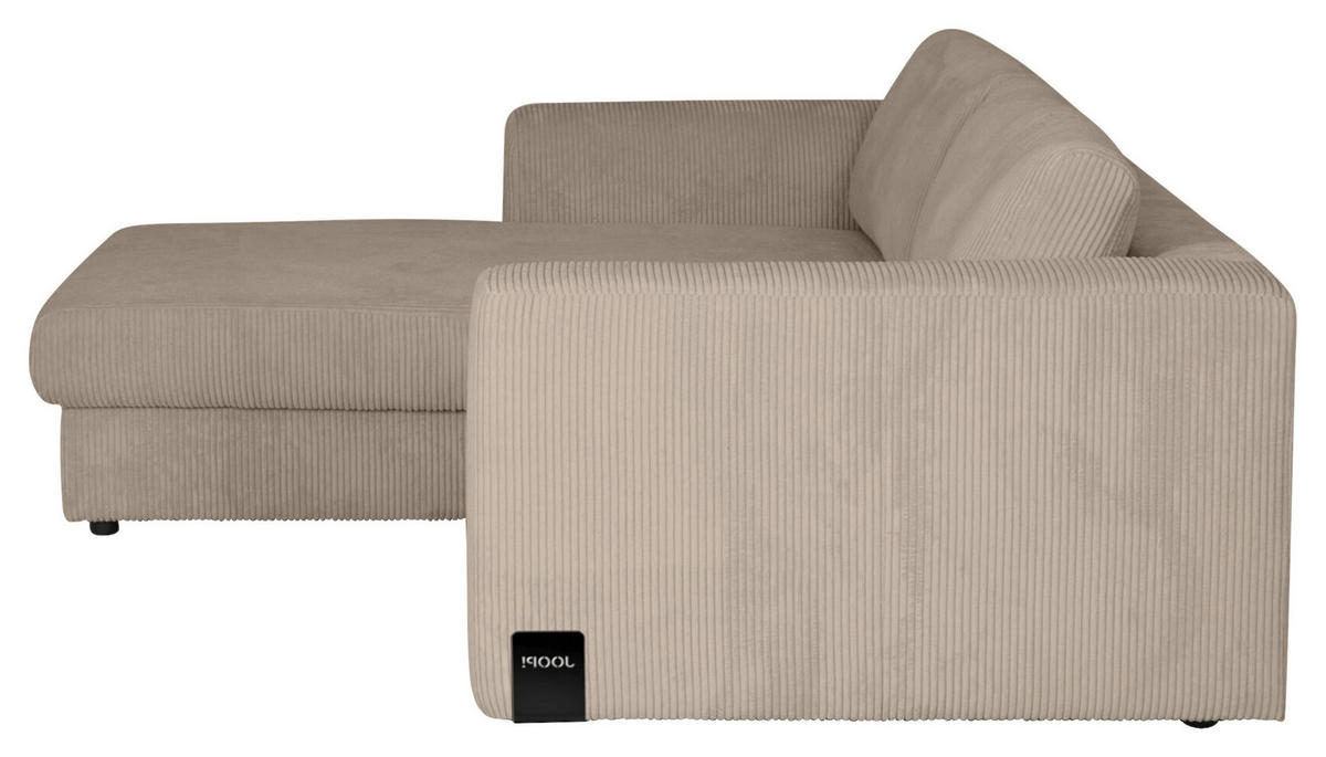 ECKSOFA JOOP Hellbraun Cord Rücken echt  - Hellbraun/Schwarz, KONVENTIONELL, Kunststoff/Textil (192/269cm) - Joop!