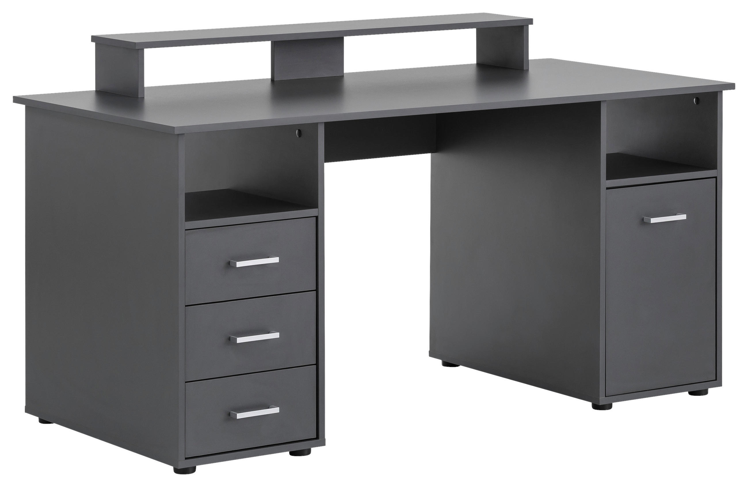 SCHREIBTISCH 150/70/70 cm  in Anthrazit  - Anthrazit/Silberfarben, MODERN, Holzwerkstoff/Kunststoff (150/70/70cm) - MID.YOU