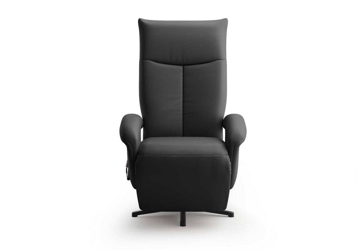 SESSEL in Echtleder Schwarz  - Schwarz, KONVENTIONELL, Leder/Metall (74/112/82cm) - Sit & More