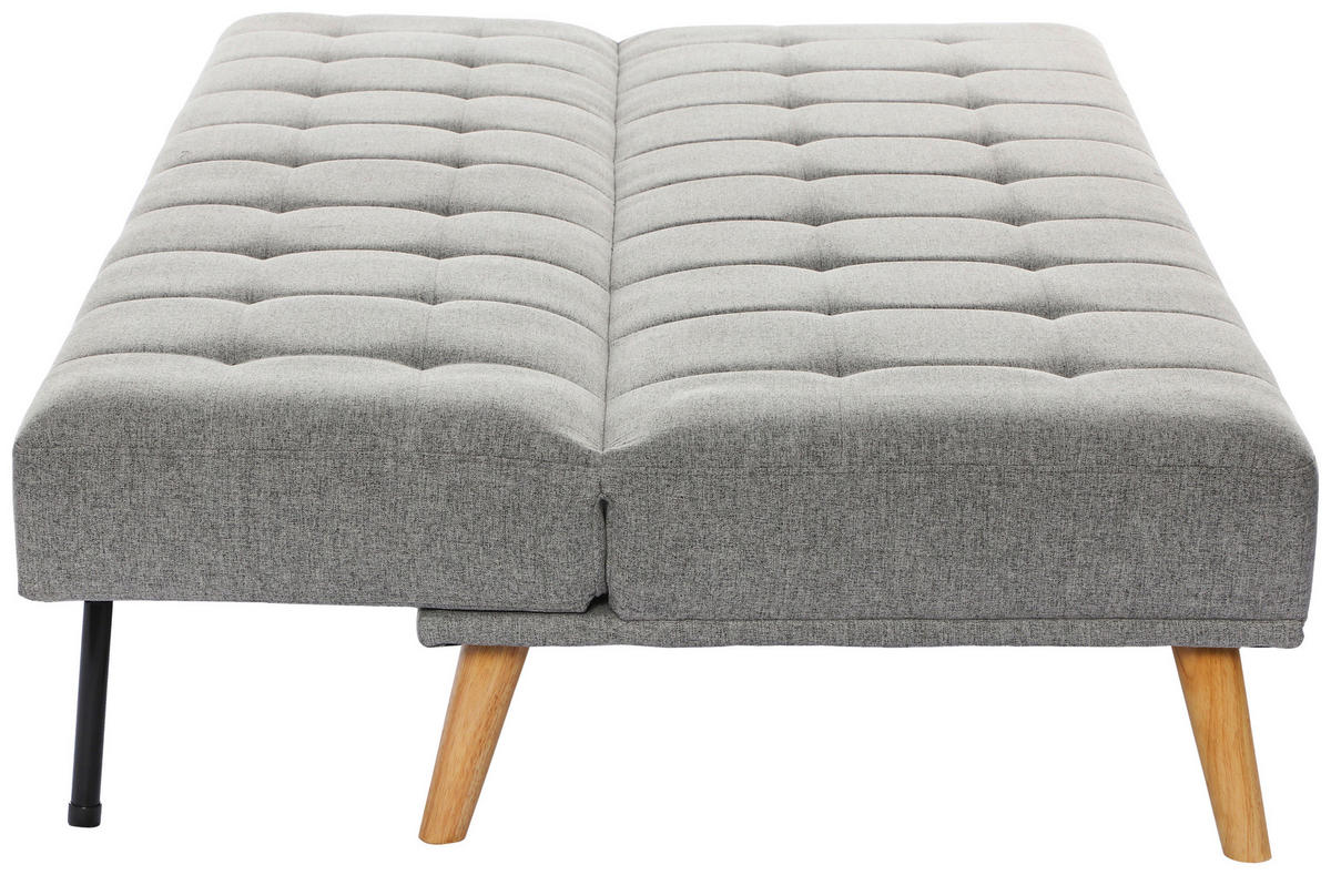 SCHLAFSOFA Leinenoptik Hellgrau  - Hellgrau/Schwarz, Design, Holz/Kunststoff (179/81/85cm) - P & B
