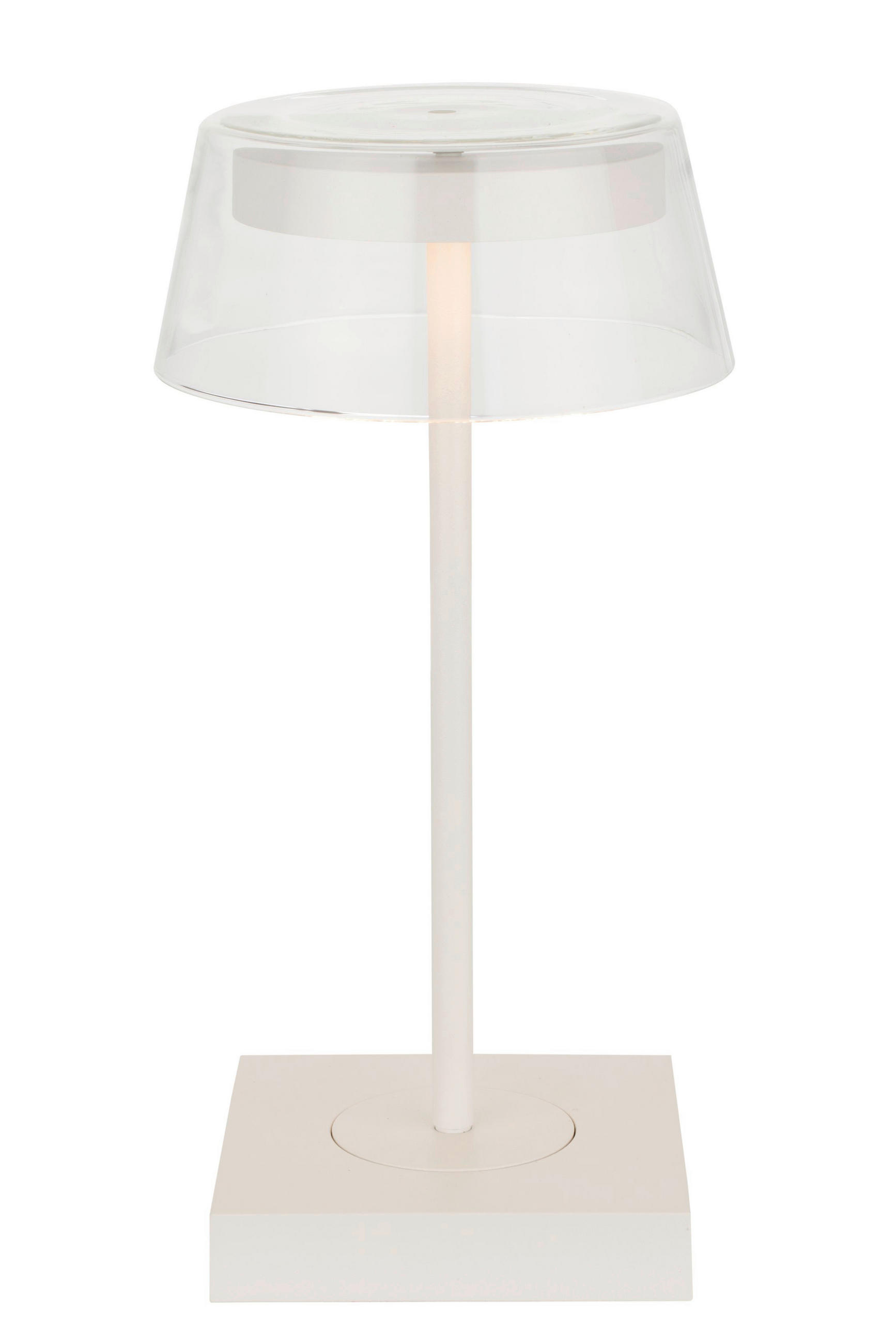 Dieter Knoll Akku-Tischleuchte Clear Weiß 27 cm