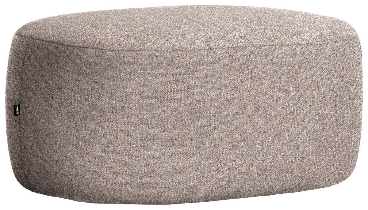 HOCKER in Textil Hellbraun  - Hellbraun/Schwarz, MODERN, Kunststoff/Textil (88/43/66cm) - Hom`in