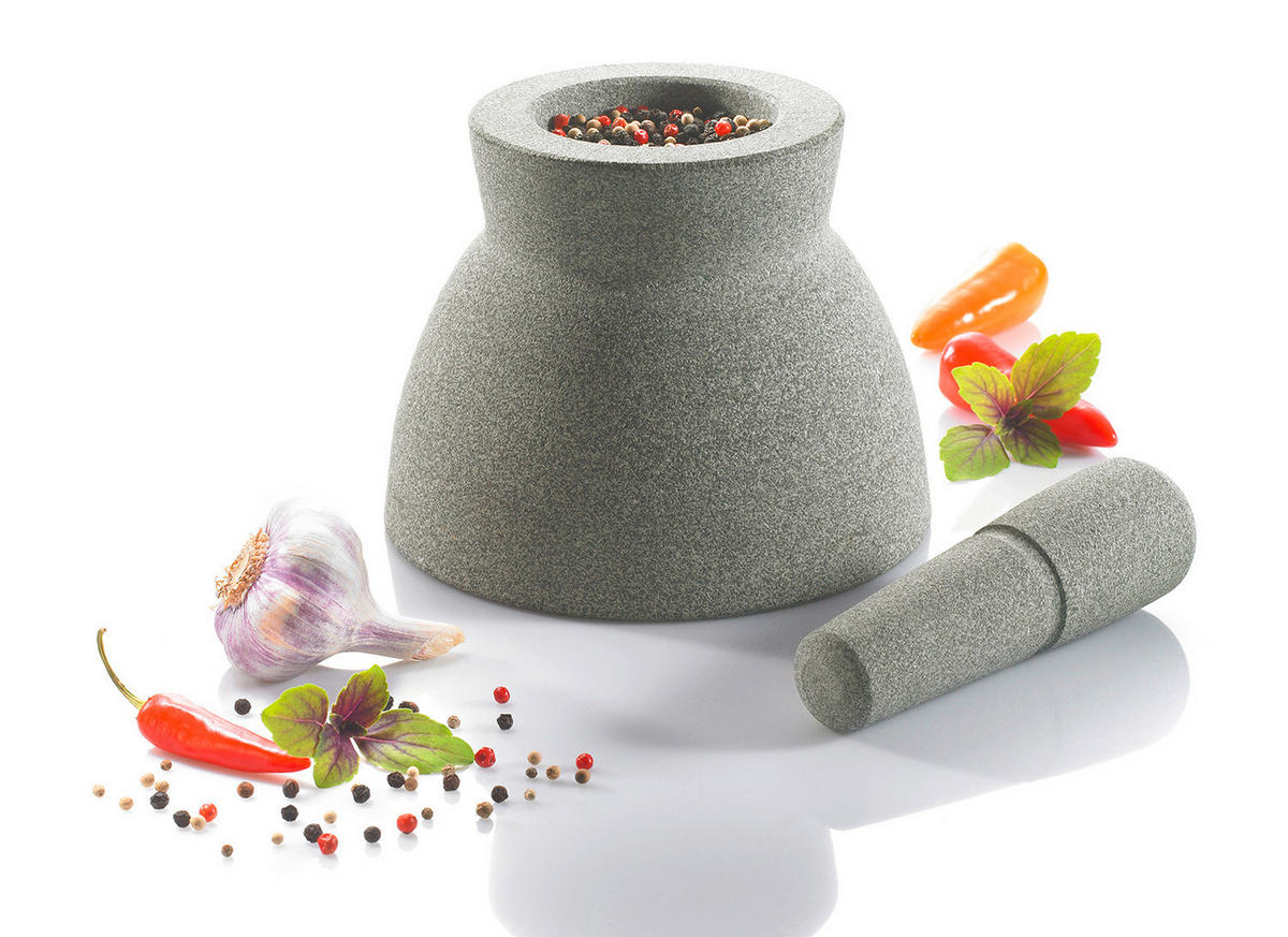 MÖRSERSET  - Grau, Basics, Stein (17/13cm) - Gefu