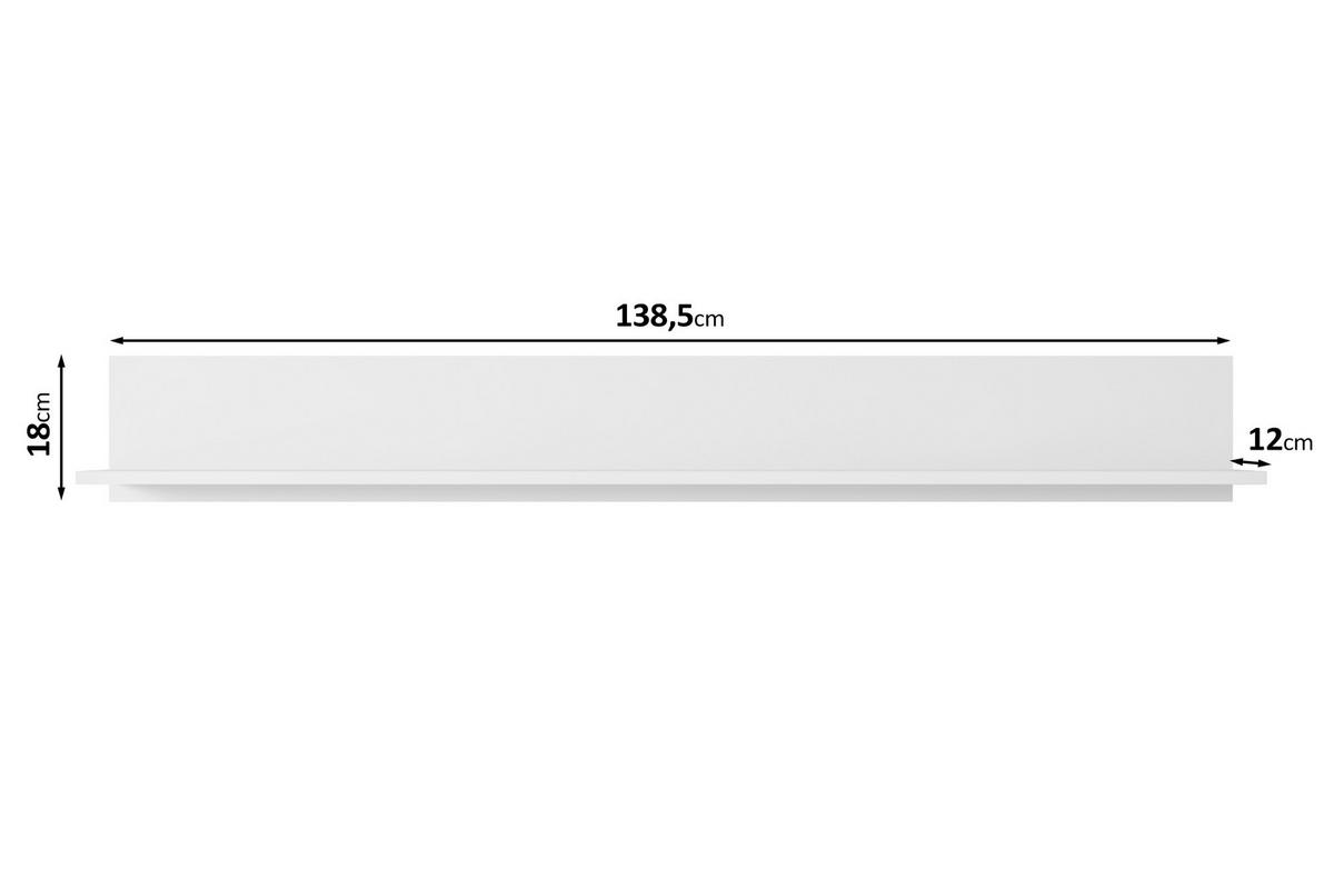 WANDBOARD in 138,5/18/12 cm Schwarz  - Schwarz, Design, Holzwerkstoff (138,5/18/12cm) - Livetastic