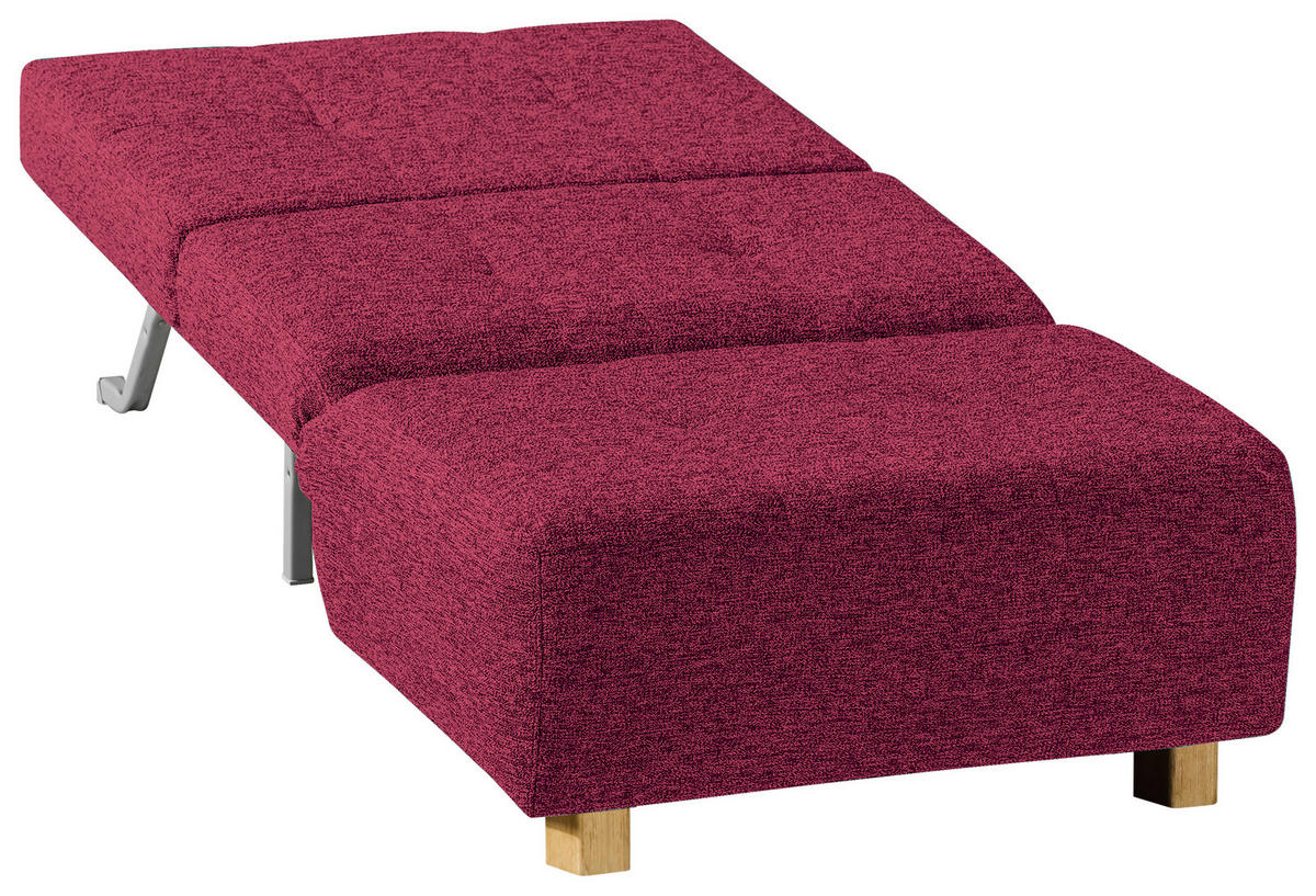 SCHLAFSESSEL Flachgewebe Rot    - Rot/Naturfarben, Design, Holz/Textil (85/92/102cm) - Novel