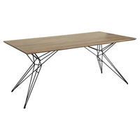 ESSTISCH Akazie vollmassiv rechteckig Schwarz, Akaziefarben  - Schwarz/Akaziefarben, LIFESTYLE, Holz/Metall (175/90/76cm) - home24